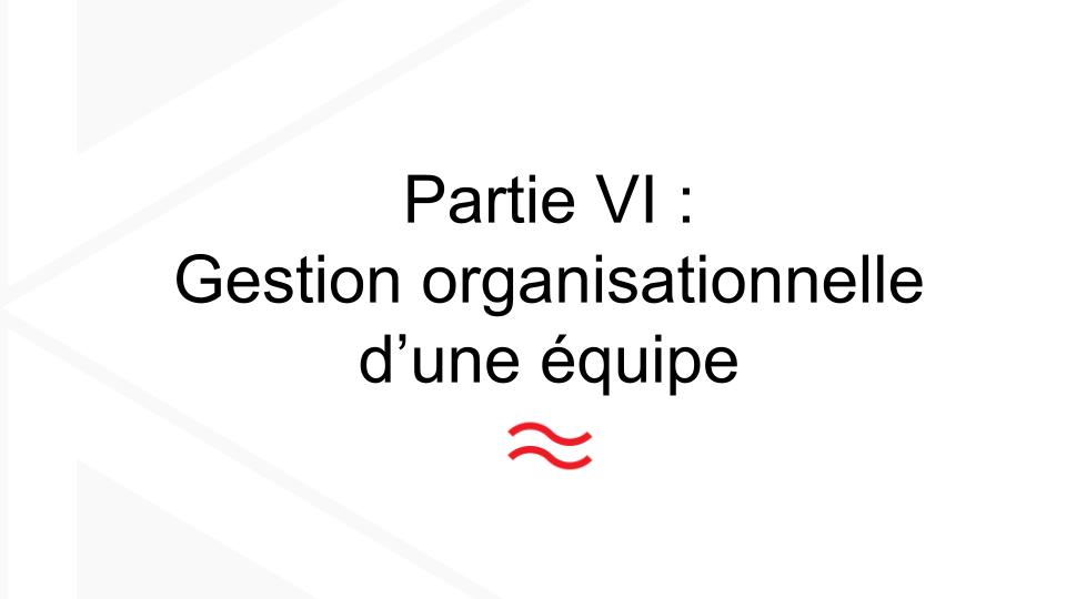 VI. Organizational management of a team