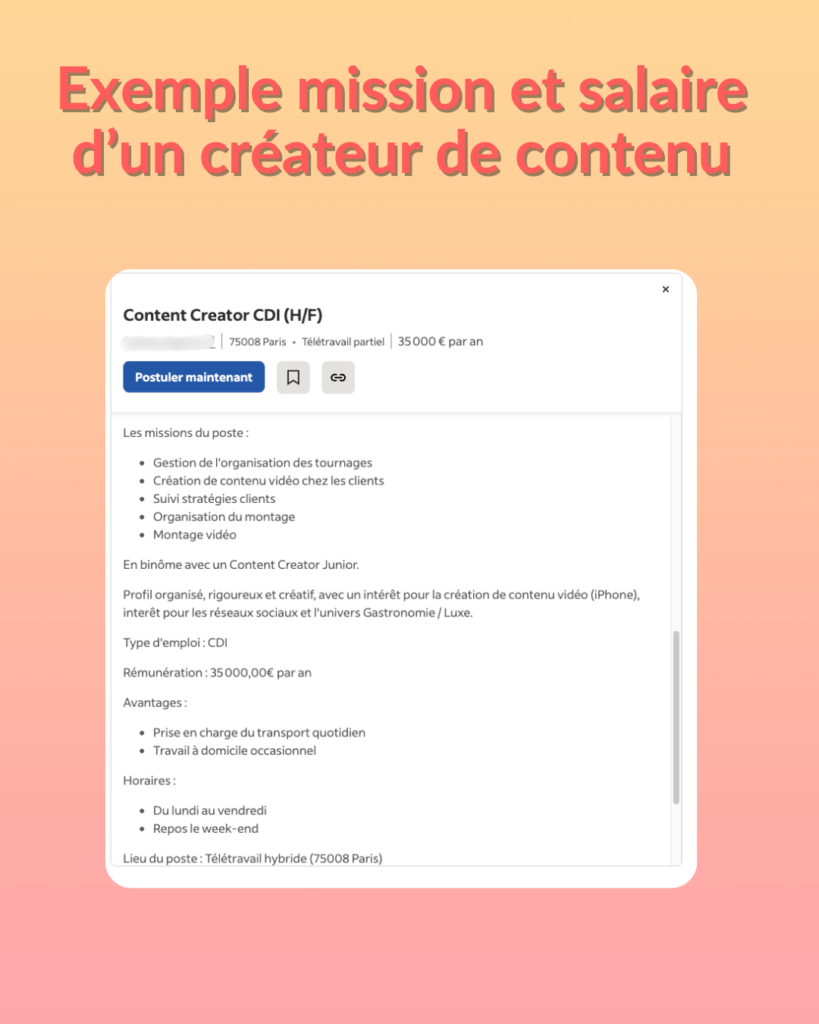 offre d'emploi créateur de contenu