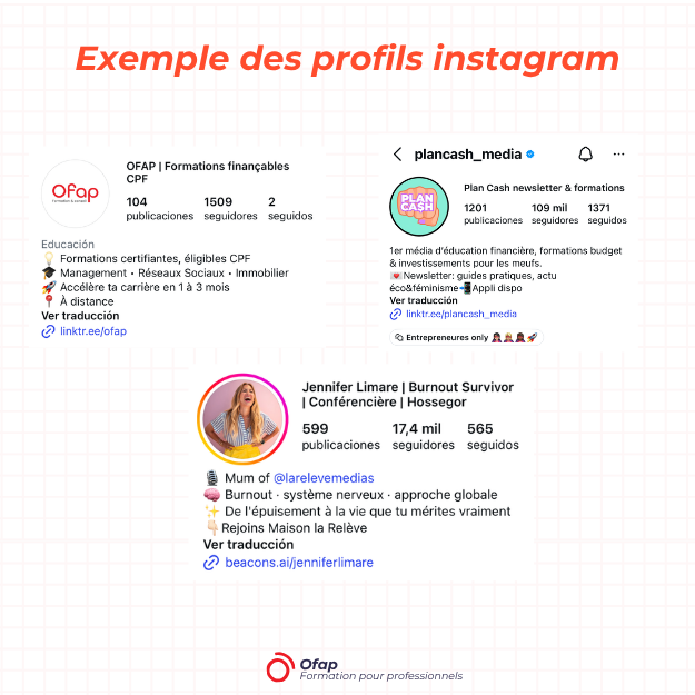 exemple des bios instagram