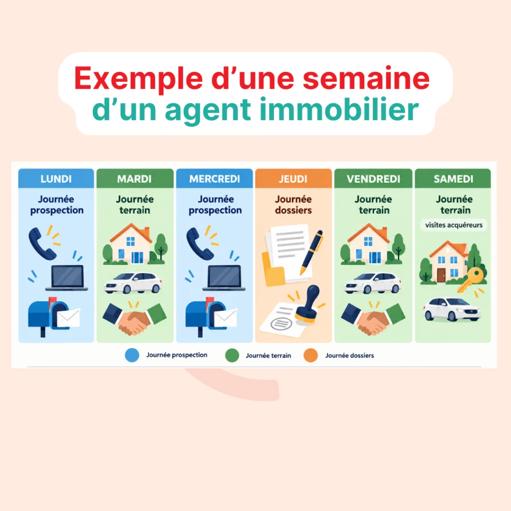 exemple d'une semaine pro d'un agent immo